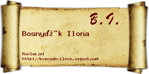 Bosnyák Ilona névjegykártya