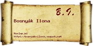Bosnyák Ilona névjegykártya
